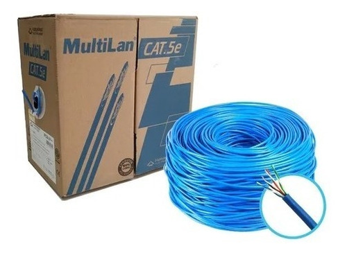 Cabo De Rede Furukawa Multilan Cat5e 305 Metros 24awgx4p Cor Azul