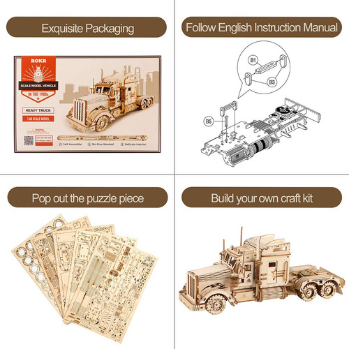 Rompecabezas De Madera 3d Rokr, Modelo De Coche Mecánico, Ca