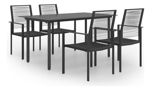 Vidaxl Juego De Comedor De 5 Piezas Para Jardín, Terraza, .