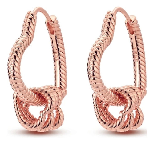 Aretes De Plata De Corazon Chapa En Oro Rosa