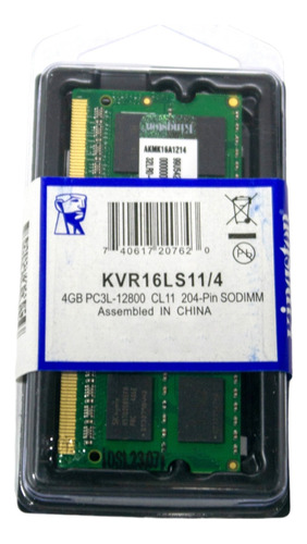Memoria Ram Ddr3 4gb 1600mhz Kingston Pc3-12800 Laptop Sodim