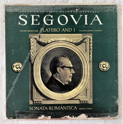 Andres Segovia Lp Sonata Romantica Y El Platero Y Yo (Usado)