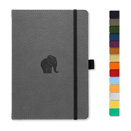 Cuaderno Tapa Dura Color Papel Crema Diseño Elefante Gris