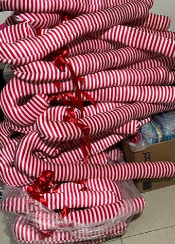 Caramelos 3 Para La Decoracion Navideña De Pino 60cms Color Rojo
