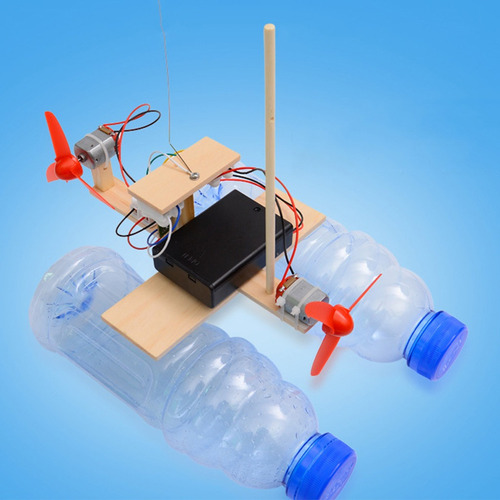 Madeira Rc Boat Kid Brinquedos Assembly Controle Remoto Barc