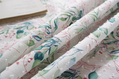 Mantel Clásico De Tela Estampada Con Hojas