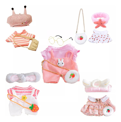 Kit Rosa De 5 Accesorios Para Ropa, Muñeca, Pato, Lalafanfan