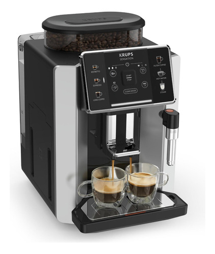 Cafetera De Espresso Automática Sensation, Krups, Ea910emx Negro/plata