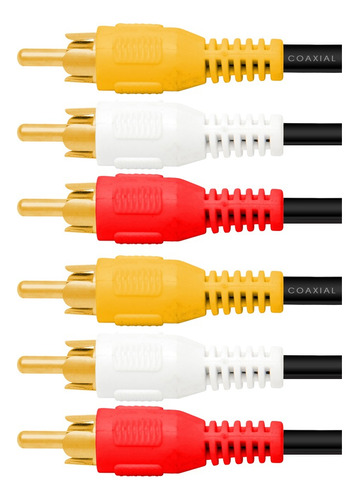 Cable 3 Plug Rca/3 Plug Rca De Audio Y Video Kapton Ca-2302g