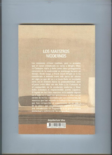 Libro - Los Maestros Modernos: Frank Lloyd Wright, Mies Van
