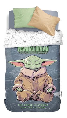 Acolchado Infantil Piñata 1 1/2 Plaza Baby Yoda Star Wars