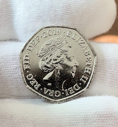 Moeda Oficial Inglaterra 50 Pence -parte Do Escudo Britânico