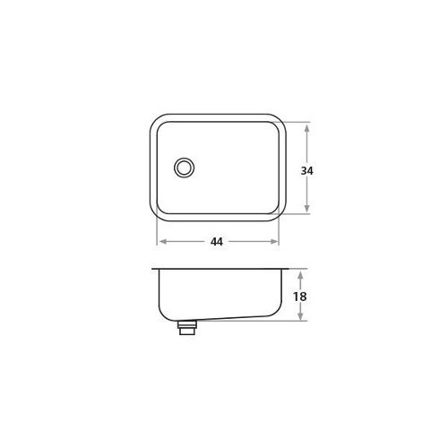 Imagen 2 de 3 de Bacha Cocina 343 Mi Pileta 44x34x18 Simple De Abajo