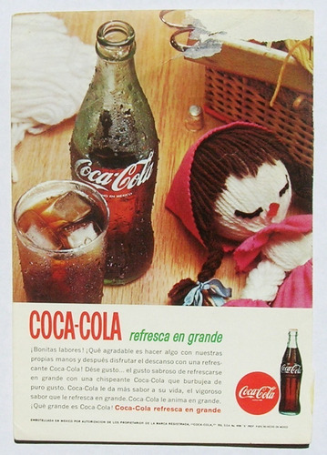 Coca Cola Publicidad Antigua Mexicana De 1966, Papel