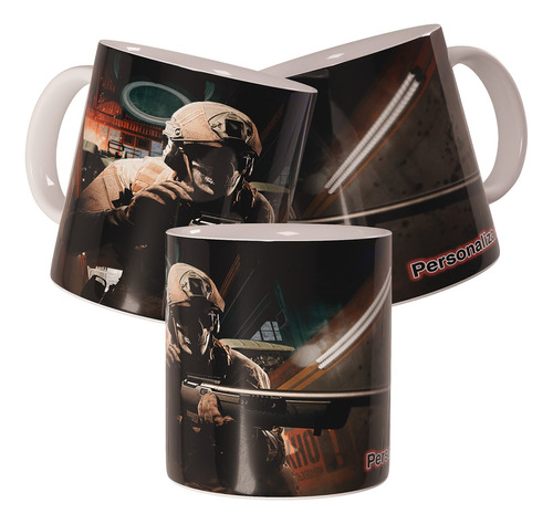 Taza Call Of Duty Mw Warzone Ghost Mobil Personalizada Texto