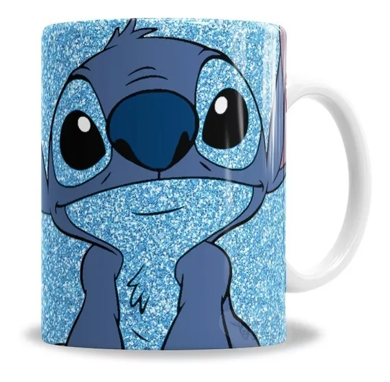 Taza De Cerámica Stitch No Toques Mi Taza Brillitos, En Caja