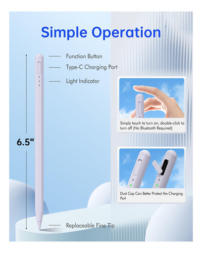 Pen Con Lápiz Óptico Uogic Para iPad: Con Carga Rápida, De Y