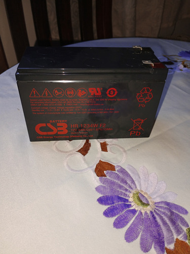 Batería Csb Hr 1234 Wf2 12v 9ah Color Negro