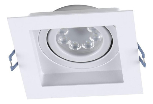 Spot Cuadrado De Embutir Techo + Lámpara Luz Led 7w Gu10