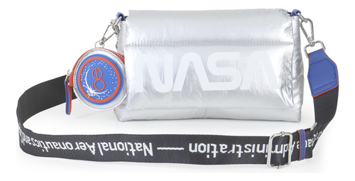 Bolsa Crossbody Para Mujer Material Reciclado Nasa Color Plateado