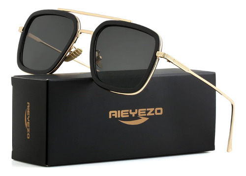 Gafas De Sol Dorado / Negro / Negro Tony Stark Sunglasses...