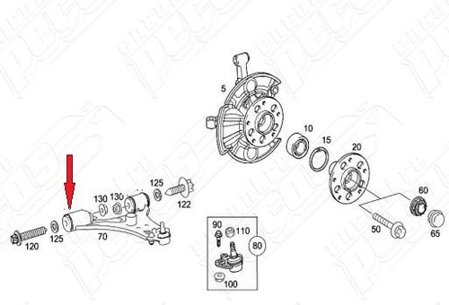 Mercedes B180 1.7 08-11 Original Bucha Traseira Bandeja