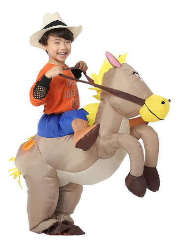 Jyzcos Disfraz De Vaquero Inflable Para Niños Western Horse 