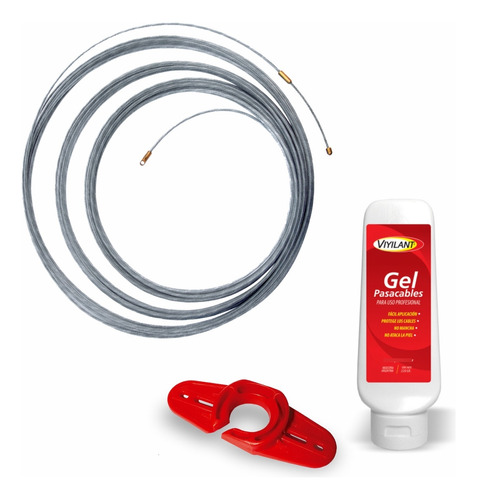 Cinta Pasacable Int. Acero 4mm X 20m + Gel + Asist. Cableado