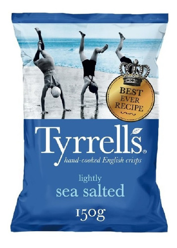 Imagem 3 de 3 de Batata Chips Sal Marinho Tyrrells 150g (6 Unidades)