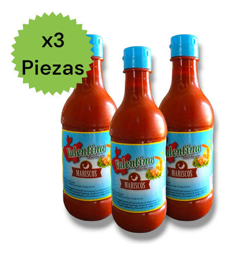 Salsa Valentina Para Mariscos 3 Piezas De 370ml