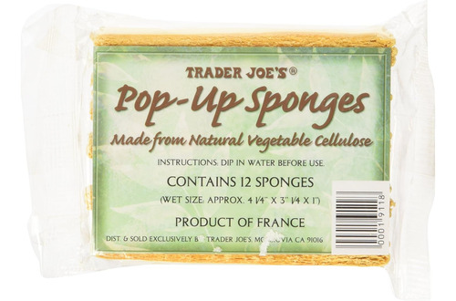 Trader Joe's Pop Up Sponges Made From Natural Vegetable C...