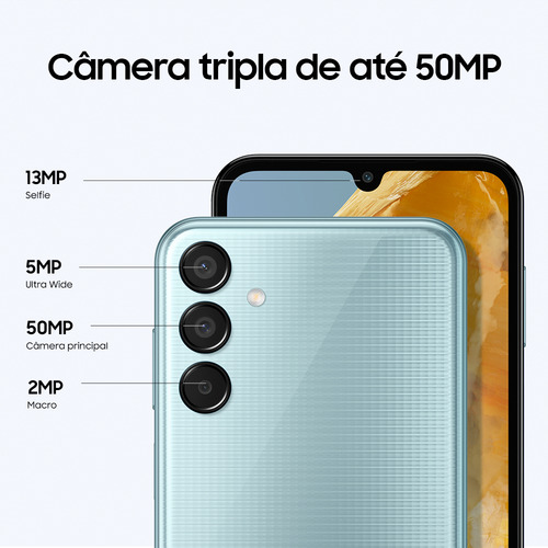 Celular Samsung Galaxy M15 5g, 6.000mah, Câmera Tripla Até 50mp, 128gb - Azul Claro - Excelente (Recondicionado)