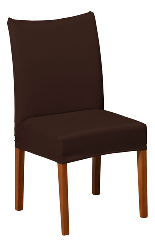 04 Capas P/ Cadeira Jantar Malha Gel Com Elástico Estampadas Cor Tabaco Desenho do tecido Liso