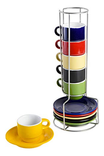Gibson Home Expressions Spresso Saucer Set, 13pc Cups Hrctu