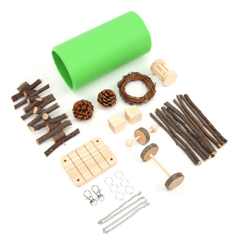 Juego De 12 Accesorios De Madera Para Jaulas De Hámster