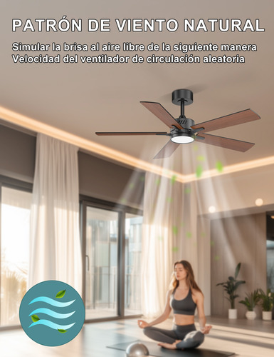 Ohniyou Smart Home Fan Light Con Control Remoto 122cm