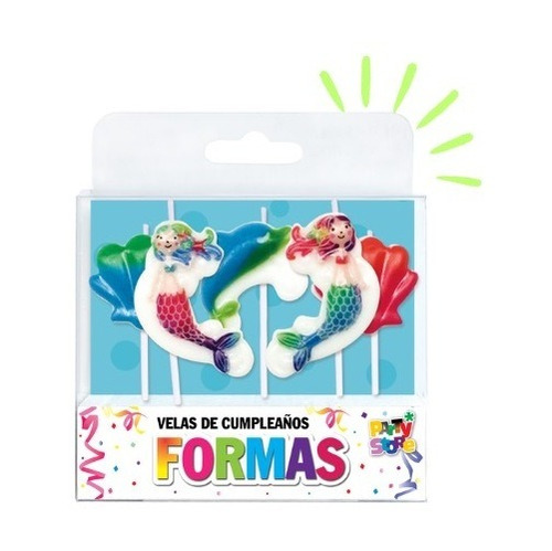 Party Store Velas Formas Set Sirenitas X 5 Piezas Cumpleaños