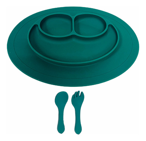 Set De Plato Y Cubiertos Para Bebes Gadnic De Silicona