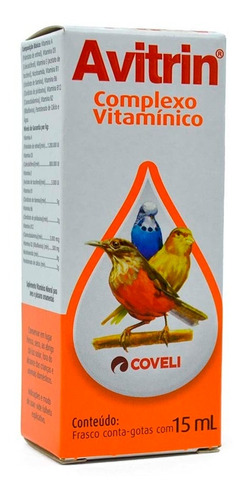 Avitrin Complexo Vitamínico 15ml Vitaminas Gerais Pássaros