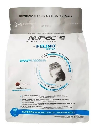 3kg Alimento Gato Nupec Felino Matisse Kitten Cachorro