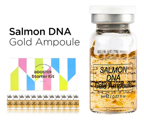 Solution Serum Dna Mts Ampoule Gold Booster Skin Kit Salmón