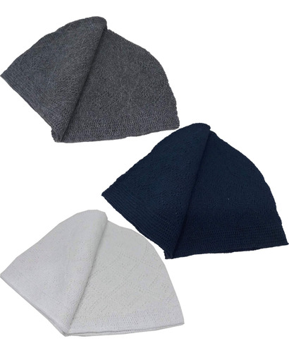 Set 3 Colores Hombres Musulmanes Gorro De Punto Turco Amn-20