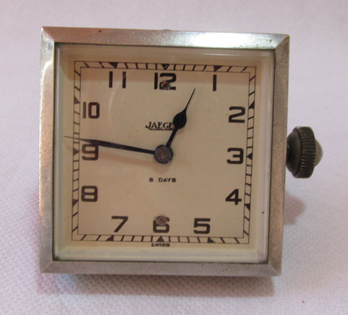 Muy Raro Antiguo Reloj Jaeger De Tablero, Cuadrado, Funciona
