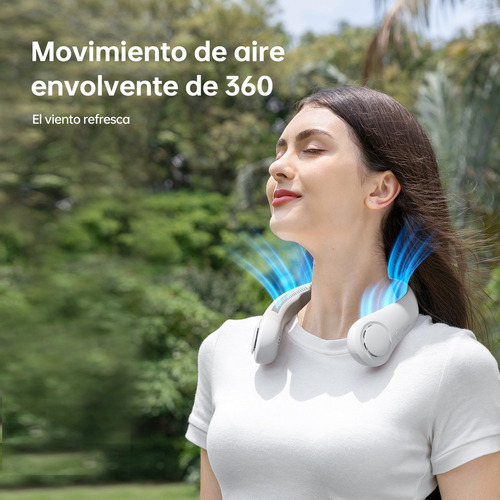 Jisulife Ventilador Cuello Portátil Sin Aspas, 5 Velocidades Gris