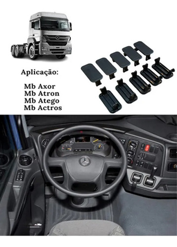 Kit 10 X Tampa Cega Painel Tecla Mercedes Axor Atego