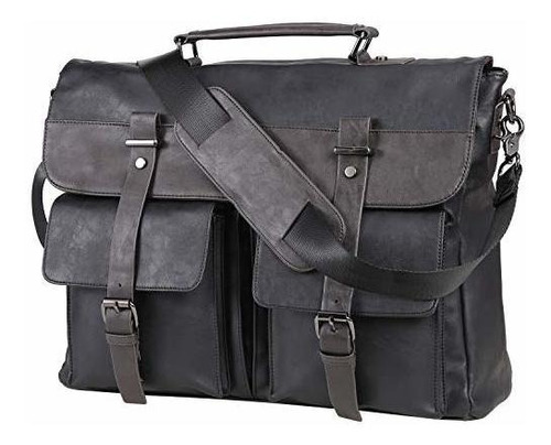 Seyfocnia Leather Messenger Bag Para Hombres, 15.6 Inch Vint
