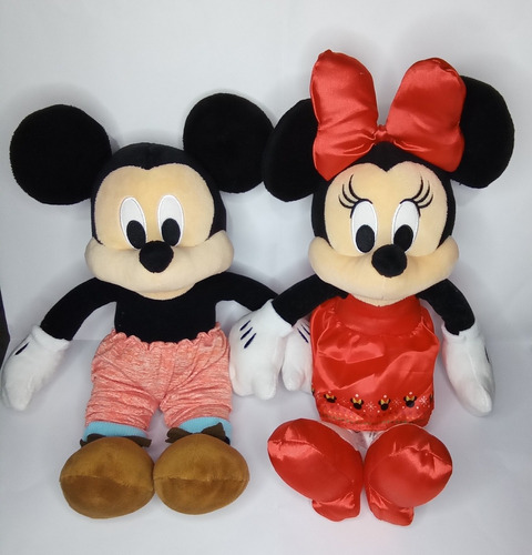 Remate Lote 2 Peluches Mickey Y Minnie Mouse Mide 35cm