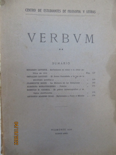  Verbum  Filosofia Nª76 Año Xxiii   1930