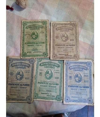 Lote De 5 Libretas Patente De Giro 1939 - 1953