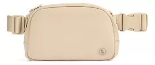 Cangurera Mujer Y Hombre Lole Unisex Fanny Pack Bolso Viaje Color Beige Diseño de la tela Liso